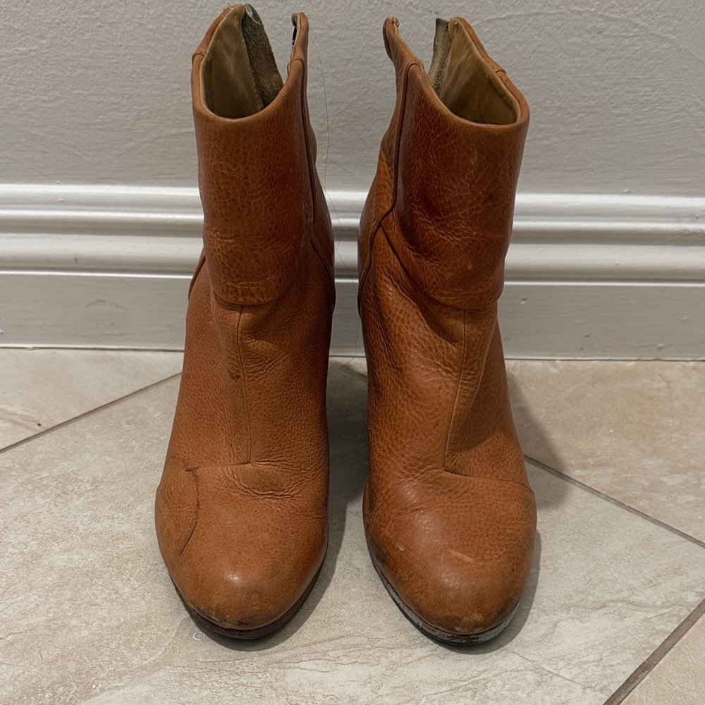 rag & bone Tan Leather Ankle Booties